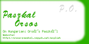 paszkal orsos business card